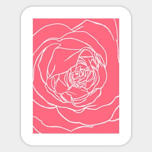 Macro Rose line Art Sticker